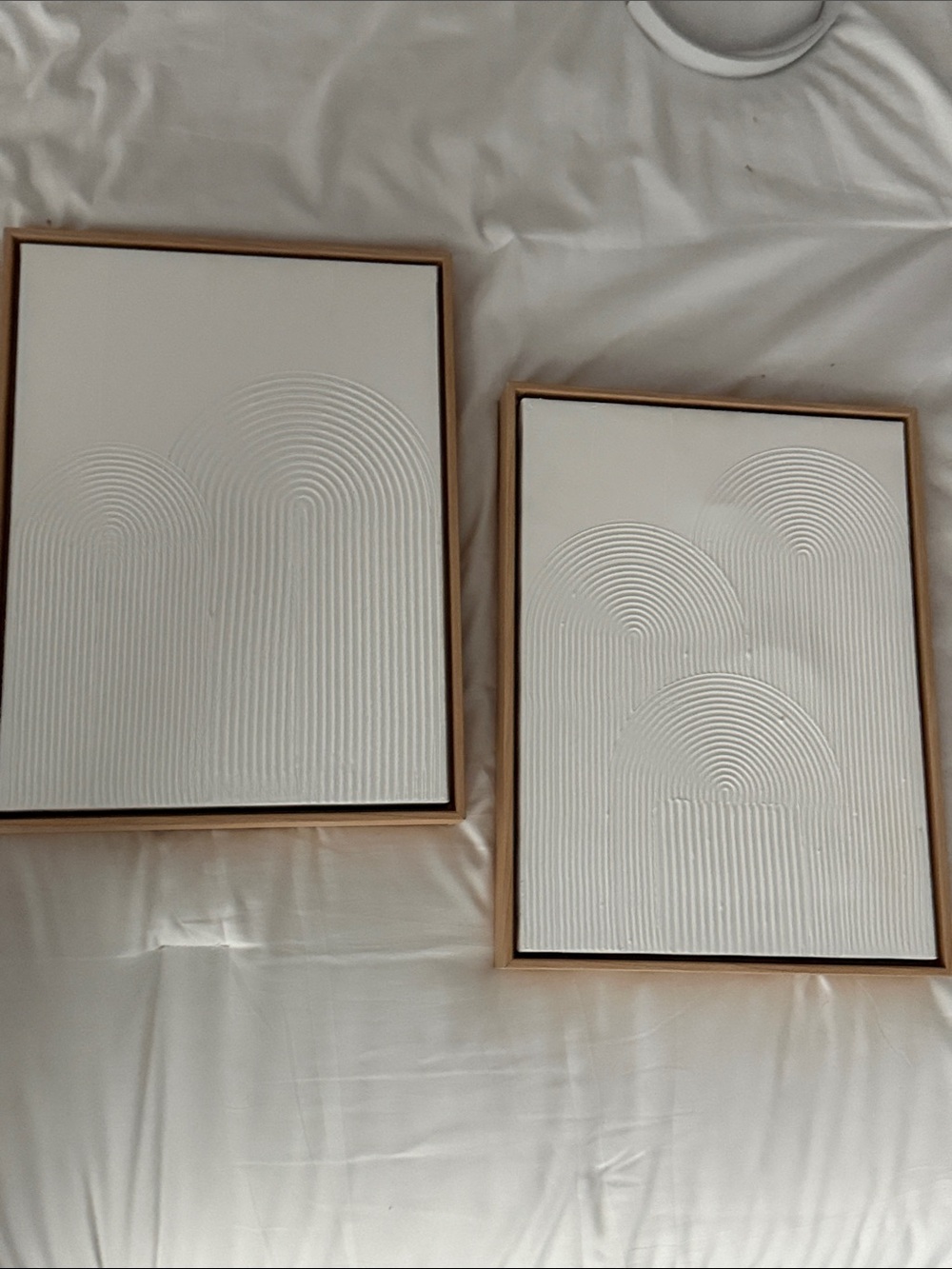 Target White Textured Arch Wall Art Set with Natural Frames